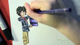 Speed Drawing HIRO and BAYMAX - Disneys Big Hero 6