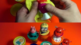 Peppa pig play doh Minion toys - for kids opening cans play douh toy