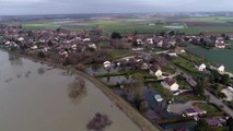 Crue janvier 2018 - département de Saône-et-Loire - commune de Verjux - vol drone panoramique
