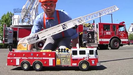 Blippi Fire Trucks for Children | Fire engines for kids and Fire Truck Tour