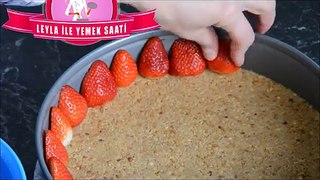 Çilekli Çikolatalı Cheesecake Tarifi -Cheesecake mit Erdbeeren und Schokolade ohne Backen