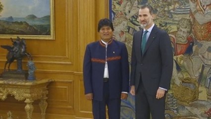 Felipe VI se reúne con Evo Morales en la Zarzuela