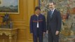 Spain’s King Felipe VI meets with Evo Morales at Zarzuela Palace