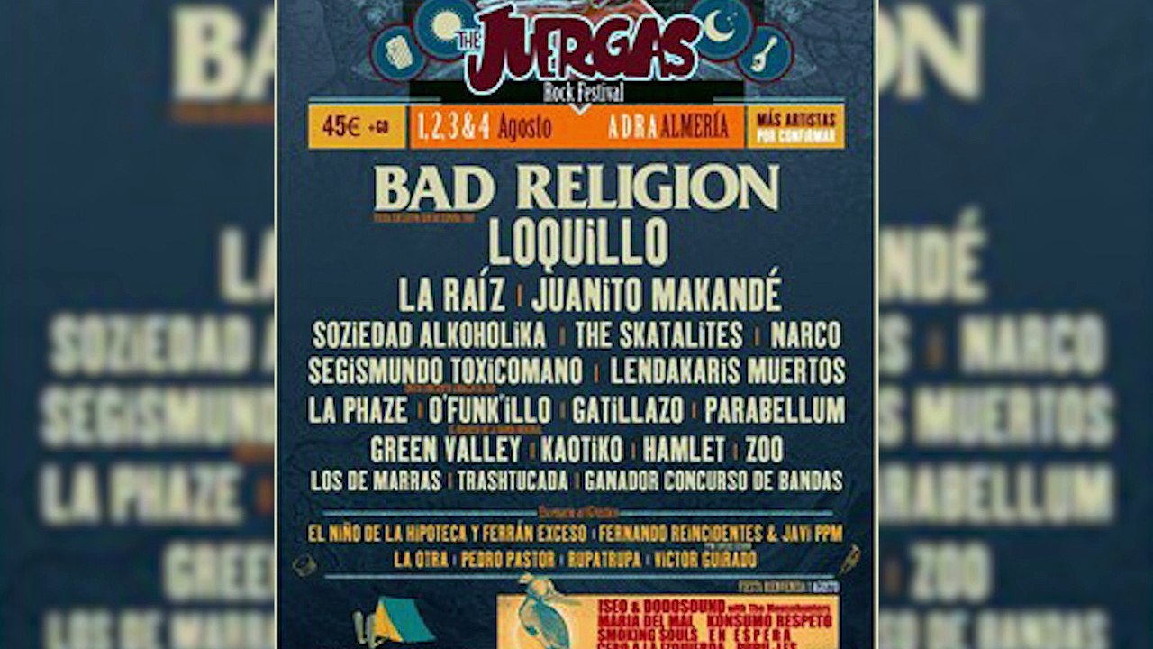 Bad Religion y Loquillo se suman a The Juergas Rock Festival