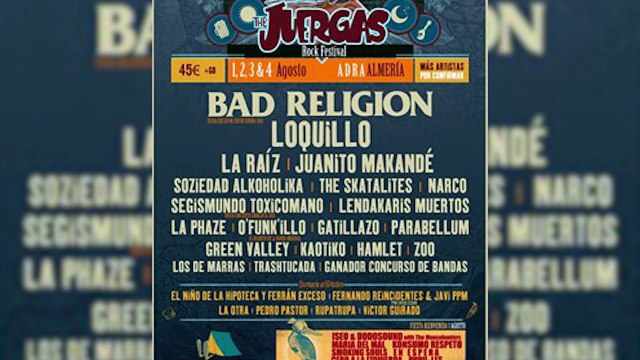 Bad Religion y Loquillo se suman a The Juergas Rock Festival