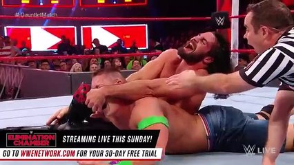 John Cena vs. Seth Rollins - Seven-Man Gauntlet March Part 2- Raw, march. 21, 2018 -