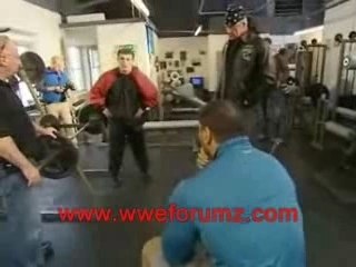 Undertaker and Batista at Manchester Gym