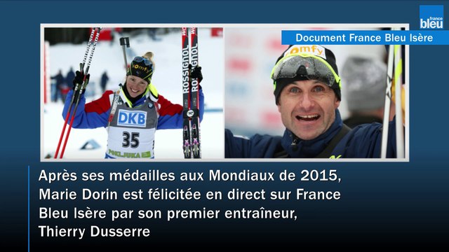 Marie Dorin et son tout premier entraîneur Thierry Dusserre