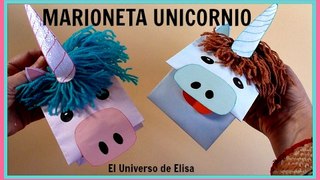 Marioneta Unicornio, Manualidades Kawaii, Cómo hacer un Unicornio de Papel