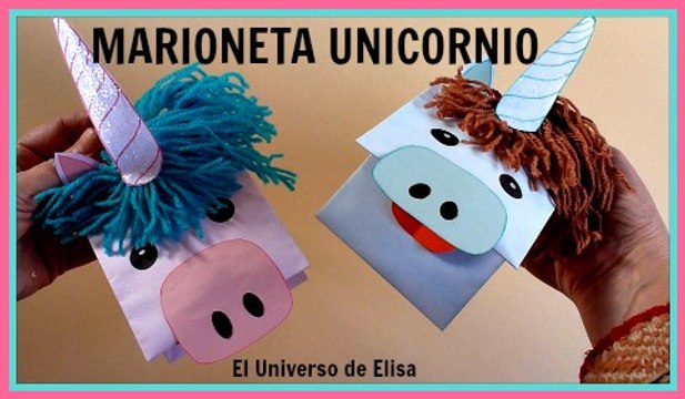Marioneta Unicornio, Manualidades Kawaii, Cómo hacer un Unicornio de Papel