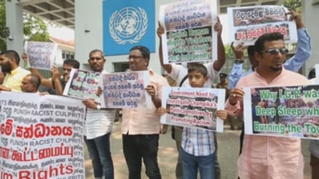 Comunidad musulmana Bohra de Sri Lanka protesta frente a oficinas de Naciones Unidas