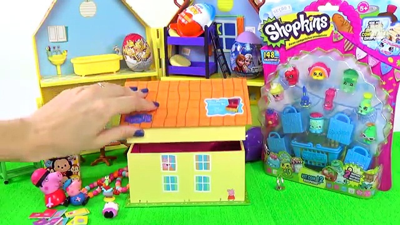 Peppa Pig e George Abrem Caixa de Músicas Kinder Ovos Frozen Disney Peppa Pig Toys Surprise Eggs