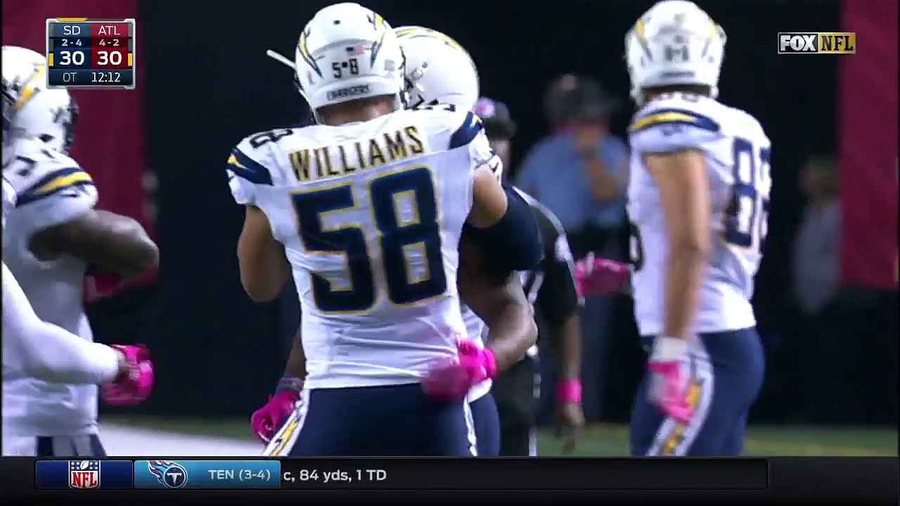 2016 - Chargers stuff Devonta Freeman on fourth down in overtime