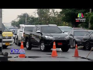 คานสะพานลอยหล่นลงพื้นขณะก่อสร้าง ทำรถติดยาว l ข่าวเที่ยงเวิร์คพอยท์ l 9 มี.ค. 61