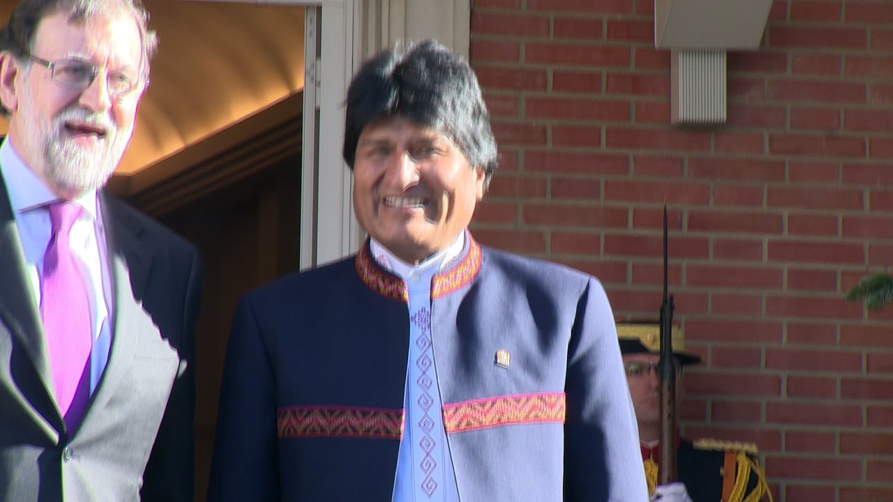 Rajoy recibe a Evo Morales en la Moncloa