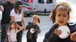 Best friends! Cousins North West, four, and Penelope Disick, five, step out with Kourtney Kardashian for art class.