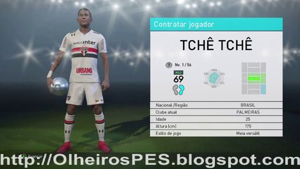 PES 2018 - Combinação de Olheiros para contratar Tchê Tchê do Palmeiras