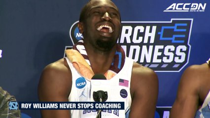 Roy Williams Coaches Theo Pinson & Kenny Williams During Postgame Press Conference