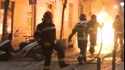 Primeros disturbios en Lavapiés por parte de la izquierda.