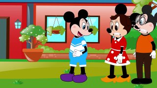 Mickey Mouse baby shoots from a large slingshot and wounds Minnie Mouse by Mickey CartoonTv