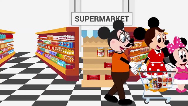 Mickey Mouse baby crying attacked by Big Giant Foot. Minnie Mouse baby becomes giant by Mickey CartoonTv