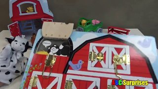 Best Animal Learning Video for Children Old McDonald Animal Sounds Wooden Barn Doors Puzzle & Locks