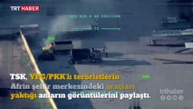 YPG/PKK'lı teröristler Afrin'de araçları yaktı