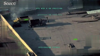 Teröristler Afrin şehir merkezinde araçları yakıyor.