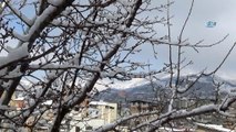 Hakkari’de etkili olan kar yağışı nedeniyle kent merkezi beyaza büründü