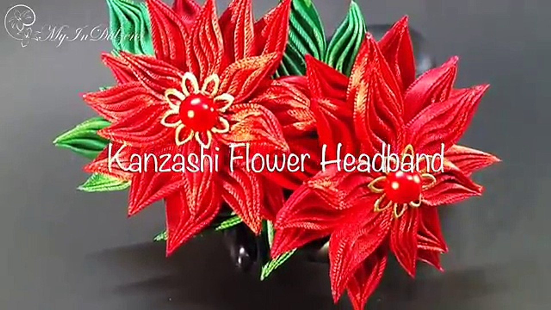 D I Y New Petal Kanzashi Flower Headband Myindulzens Video Dailymotion