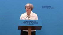 May condemns Russia during Spring Forum speech