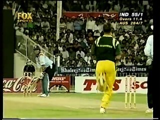 Sachins This Batting Once again takes India to the Final. Coca-Cola Cup at Sharjah, Apr 22 1998