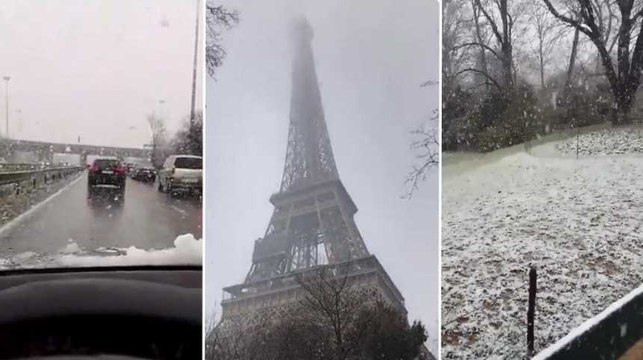La neige revient à Paris... À trois jours du printemps