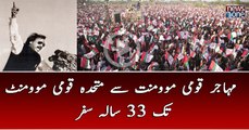 33 years  journey from Muhajir Qaumi movement to Muttahida Qaumi movement