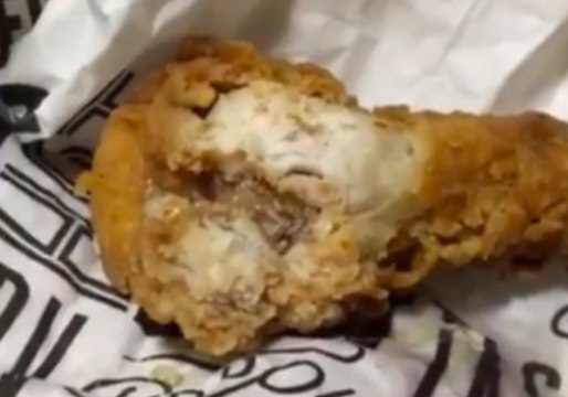 Maggots Wriggle Inside KFC Chicken Drumstick