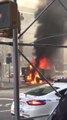 Truck bursts into flames at Columbus Circle in Manhattan.