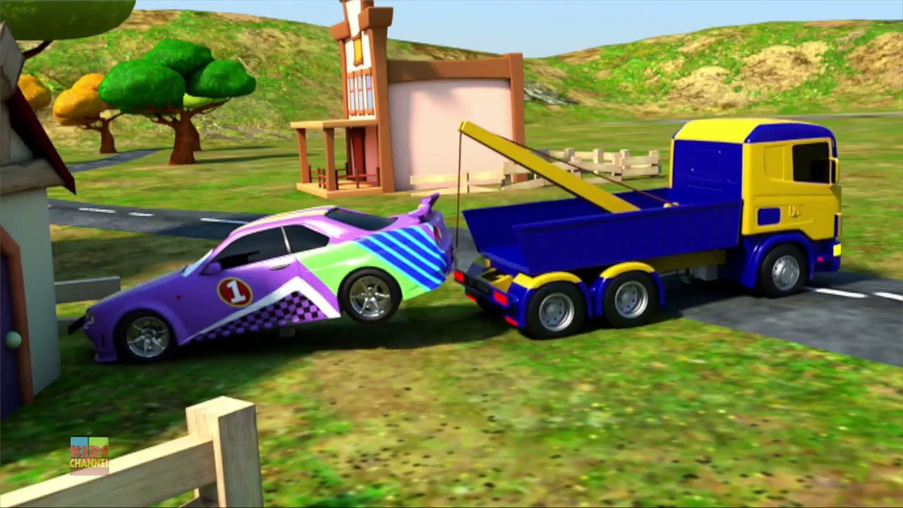 Sports Car And Tow Truck Car Garage | Street Vehicle Cartoons For Kids