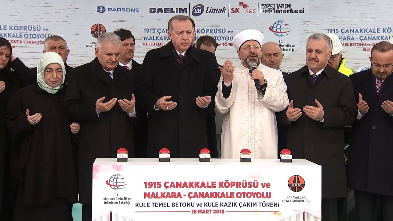 1915 Çanakkale Köprüsü ve Malkara-Çanakkale Otoyolu Kule Temel Betonu ile Kule Kazık Çakım Töreni - ÇANAKKALE