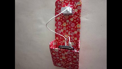 DIY_how to make mobile phone charge holder using cardboard best out waste