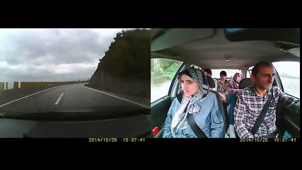 savrulan arabada istifini bozmayan aile