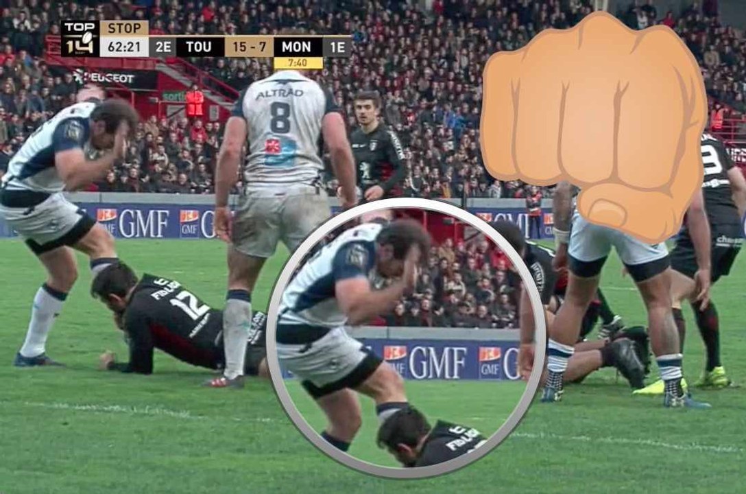 Bismark du Plessis donne des tartes à Florian Fritz qui s'accroche à sa jambe