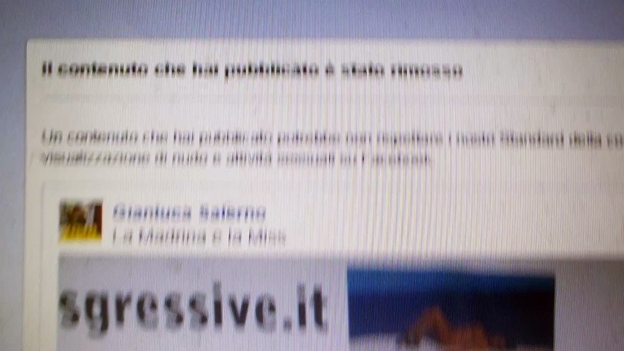 Facebook che elimina tutto non c'è Nudo e ne sesso ma il mio profilo cioè il profilo di Salerno Gianluca è preso di mira