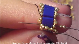 Caterpillar Bracelet with Tila beads Beading Tutorial by HoneyBeads1 (Photo tutorial)