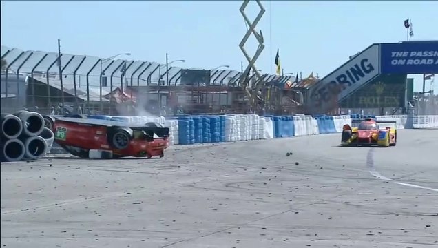IMSA Championship 2018 12 Hours Sebring Frankie Montecalvo Big Crash Flip