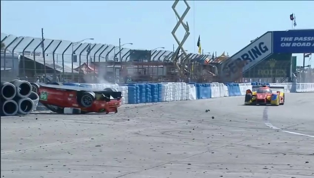 IMSA Championship 2018 12 Hours  Sebring Frankie Montecalvo Big Crash Flip