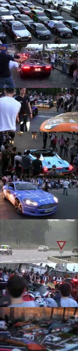 Gumball 3000 2014 rally in Paris crash and flame