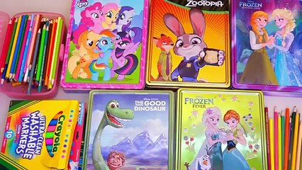Juguetes en español de colorear personajes de Zootopia, My Little Pony, Frozen Anna y Elsa