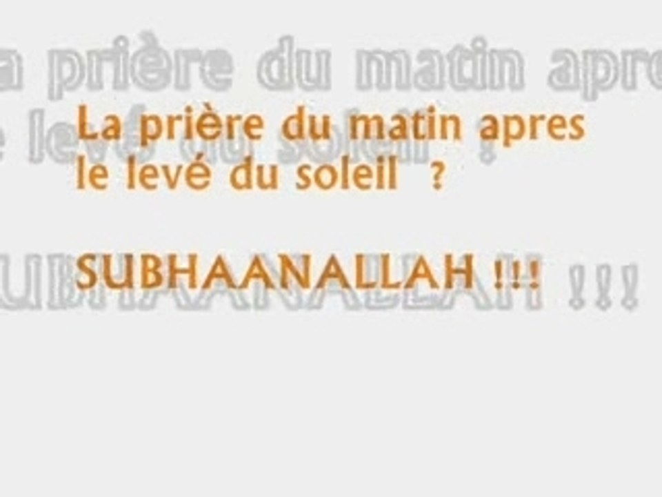 La priere du matin