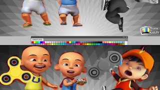 Learn Coloring Upin ipin vs Boboiboy Play Fidget Spinner | Learn Colors for kids and toodlers