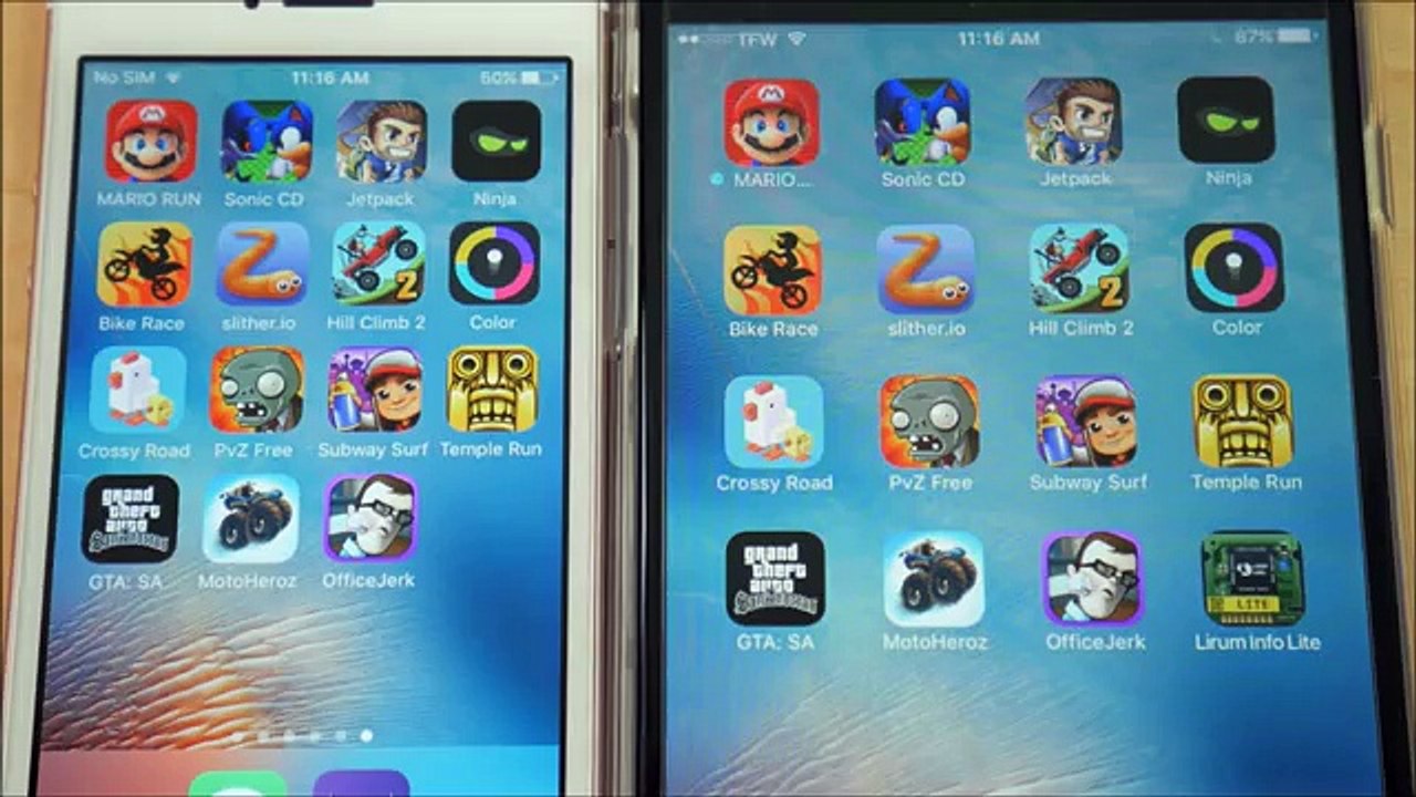 iPhone SE vs iPhone 7 Plus iOS 10.2.1 Gaming!